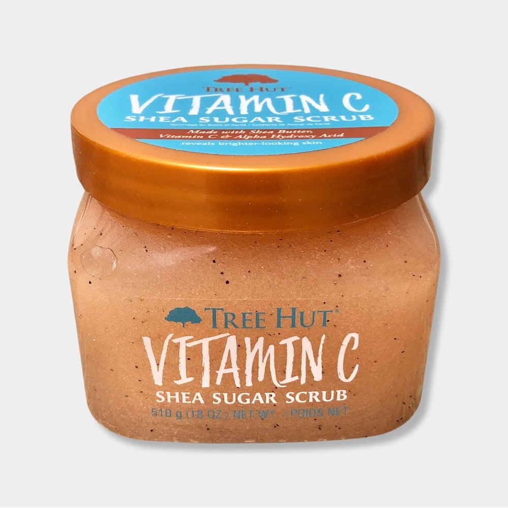 Tree Hut Vitamin C Shea Butter Sugar Body Scrub Skin Exfoliant Full Size 18 oz